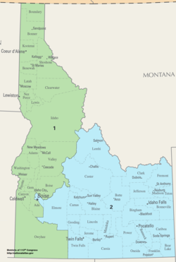 Os distritos congressionais de Idaho desde 2013