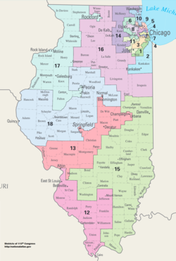Illinois' kongresdistrikter siden 2013  