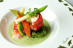 Ein Beispiel für die Präsentation der Nouvelle Cuisine