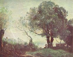 Corot, Italijanska pokrajina. Corotove slike so vplivale na impresioniste