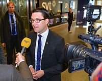 Jimmie Åkesson. el líder del partido.  