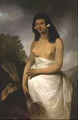 Muotokuva Poedooa, Ulaitean kuninkaan Orean tyttären Poedooa, Yhteiskuntasaaret by John Webber (noin 1785)