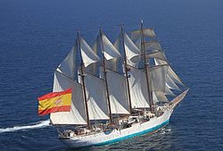 La Juan Sebastián Elcano, nave da addestramento della Marina spagnola