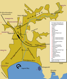 Mappa di Kamakura su Sagami Bay