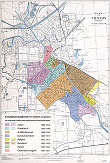 The concession areas in Tianjin, map 1942