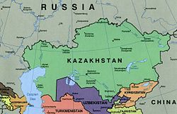 Zemljevid Kazahstana