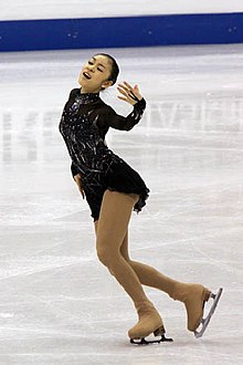 Kim în timpul Campionatului Mondial de patinaj artistic din 2009.  