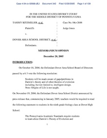 Caso Kitzmiller contra el Distrito Escolar de Dover