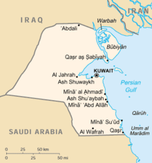 Kort over Kuwait