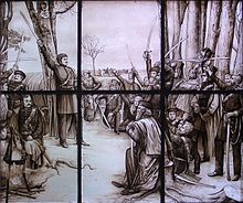 Theodor Körner recites his sword song to his comrades.