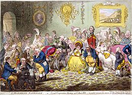 L'Assemblée nationale (1804) a été qualifiée de "caricature la plus talentueuse qui soit jamais apparue". Le prince de Galles a payé une grosse somme d'argent pour la faire supprimer et détruire sa plaque.