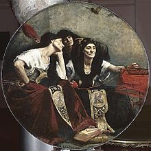 Les Parques ( "Las Parcas", hacia 1885) de Alfred Agache