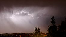 Lightning between clouds