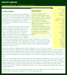Uso de Lorem ipsum para centrar la atención en los elementos gráficos de una propuesta de diseño de página web  