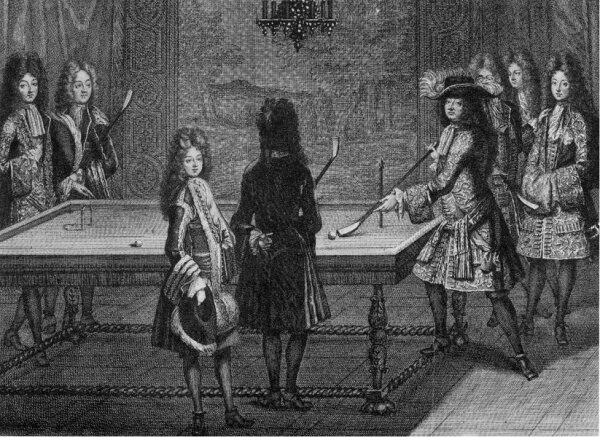 Ludvig XIV spiller billard (1694)  