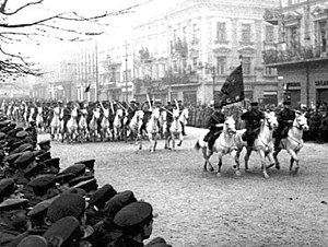 Parade der Roten Armee in Lwiw (Lwów/Lemberg), 1939
