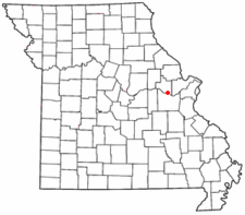 Marthasvillen sijainti Missourissa  