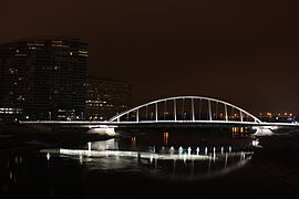 The Main Street Bridge in Columbus, OH is the only inclined-arch suspension bridge in North America.