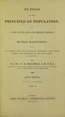 Essay over het principe van de bevolking , 1826