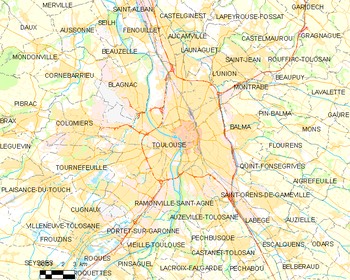 Map of the commune de Toulouse