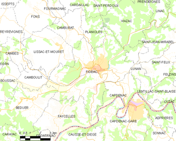 Map of the commune of Figeac