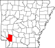 State map highlighting Hempstead County