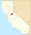 State map highlighting Calaveras County