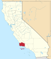 State map highlighting Santa Barbara County