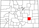 State map highlighting Crowley County