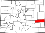 State map highlighting Kiowa County