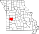 A state map highlighting St. Clair County in the western part of the state.