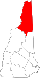 State map highlighting Coos County