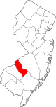 State map highlighting Camden County