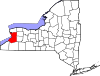 State map highlighting Erie County