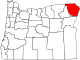 State map highlighting Wallowa County