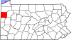 State map highlighting Mercer County