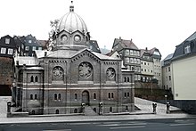 Same view with photomontage of the copper model