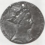 Portrætmedaljon af Margareta af Anjou, af Piero da Milano, 1463  