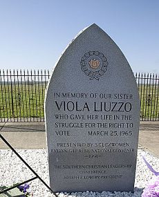 Memorial to Viola Liuzzo, who was murdered by the Ku Klux Klan after the march