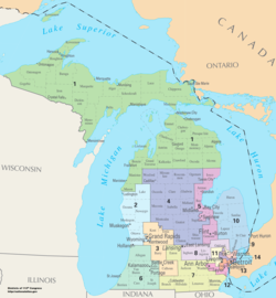 Michigan's kongresdistrikter siden 2013  
