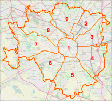 The nine districts of Milan