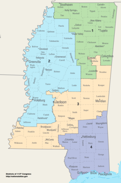 Mississippis kongresdistrikter siden 2013  