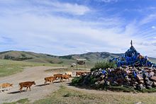 An Oboo (Ovoo) in the northwest of Mongolia