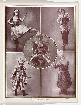 Side fra souvenirprogrammet fra 1911, der viser hovedpersonerne  