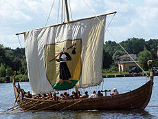 Replika vikinškega snekkja v mestu Morąg na Poljskem