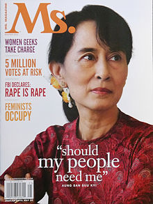 Suu Kyi sul fronte della rivista Ms. nel 2012
