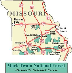 Mark Twain National Forestin kartta