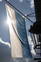 The Bavarian flag at the Bavarian State Opera in Munich