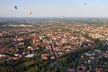 Aerial view of the city centre of Münster, 2009