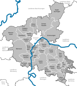 Landkreis Schweinfurtin kaupungit ja kunnat  